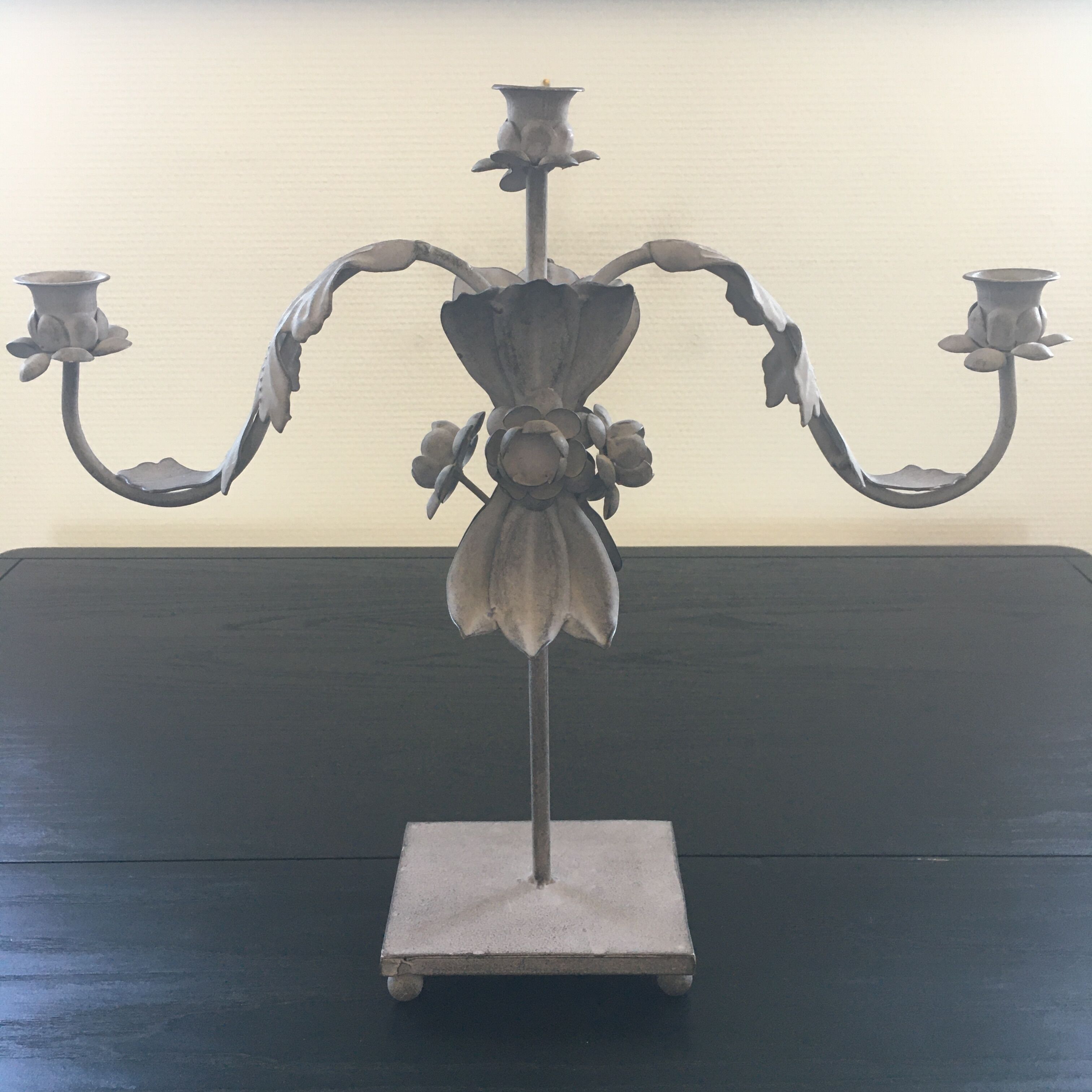 3-branch zinc candelabra