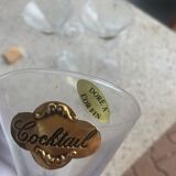 6 verres à cocktail doré à l or fin