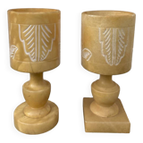 Pair of alabaster lamps