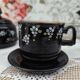 Vintage Russian tea set 14 pieces for 6 people in enamelled terracotta