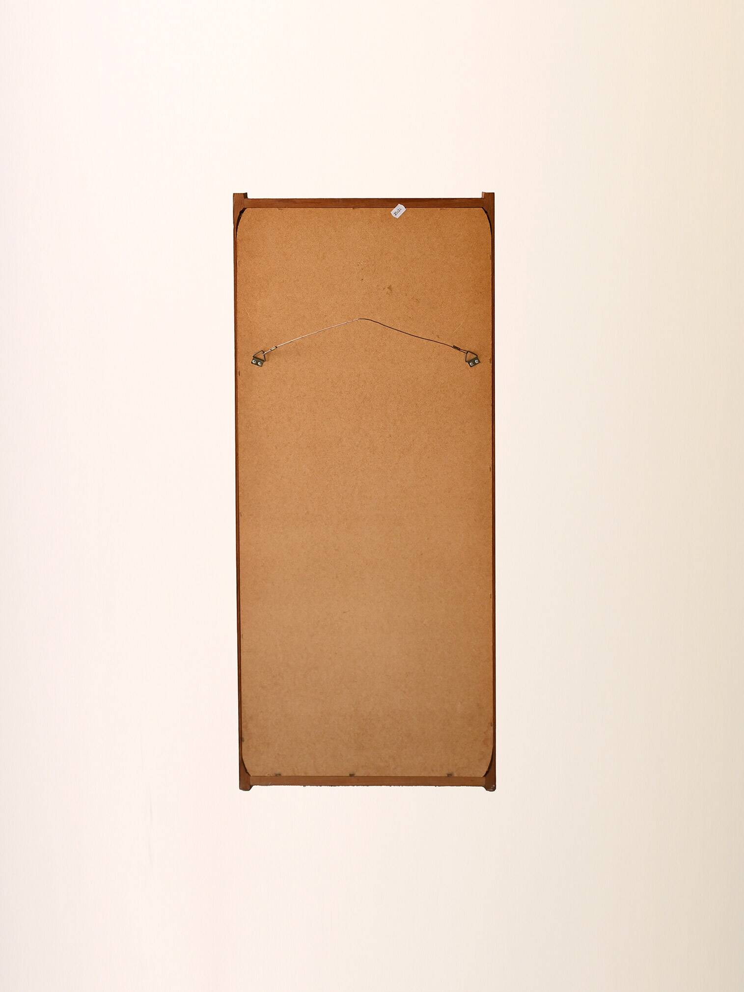 Vintage Scandinavian Teak Mirror with Grooved Frame