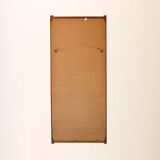 Miroir scandinave vintage en teck avec cadre rainuré