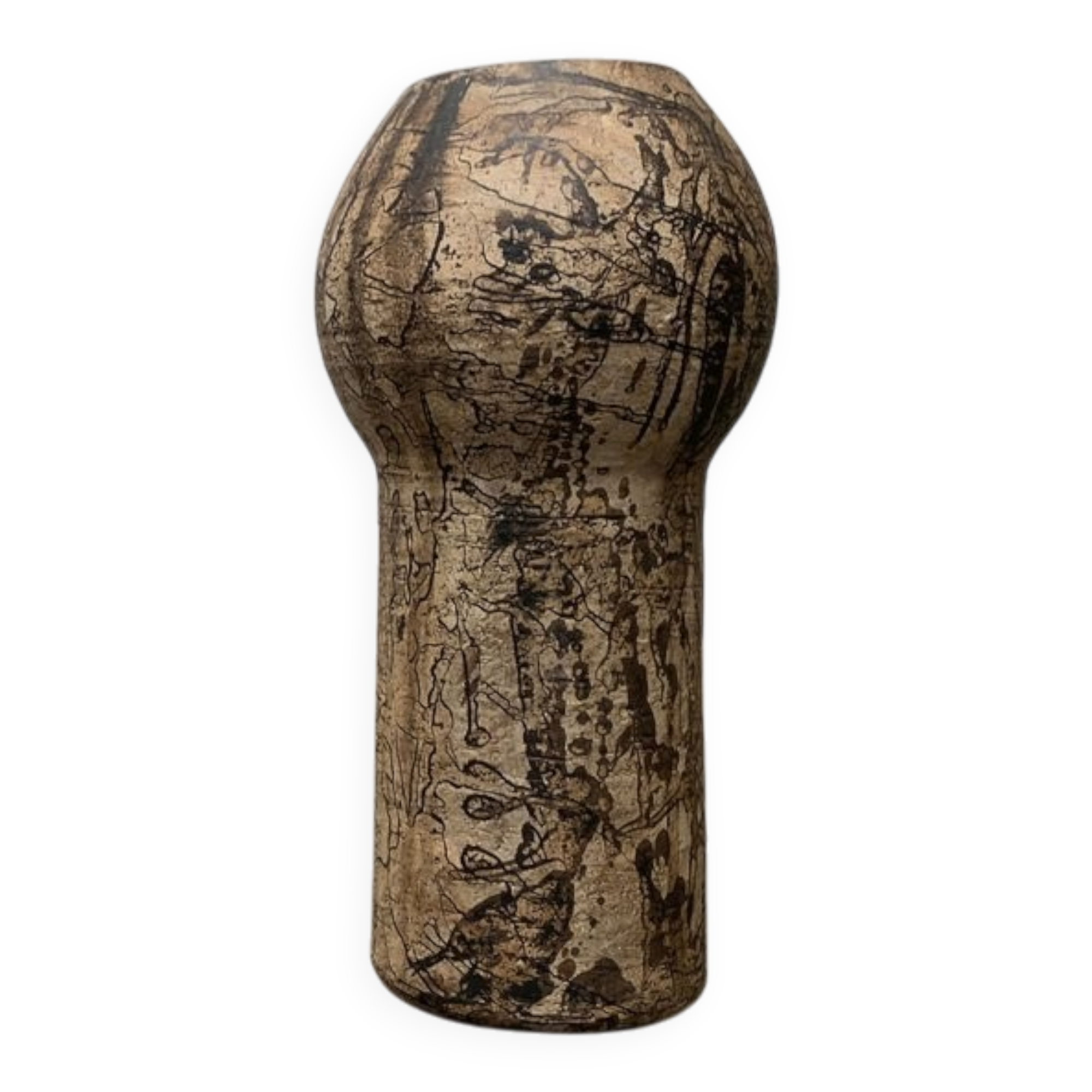 Brutalist Mid-Century Vase in German Ceramic by Gerhard Liebenthron, 1977
