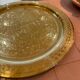Moroccan tea tray gilded brass engraved oriental 40 cm