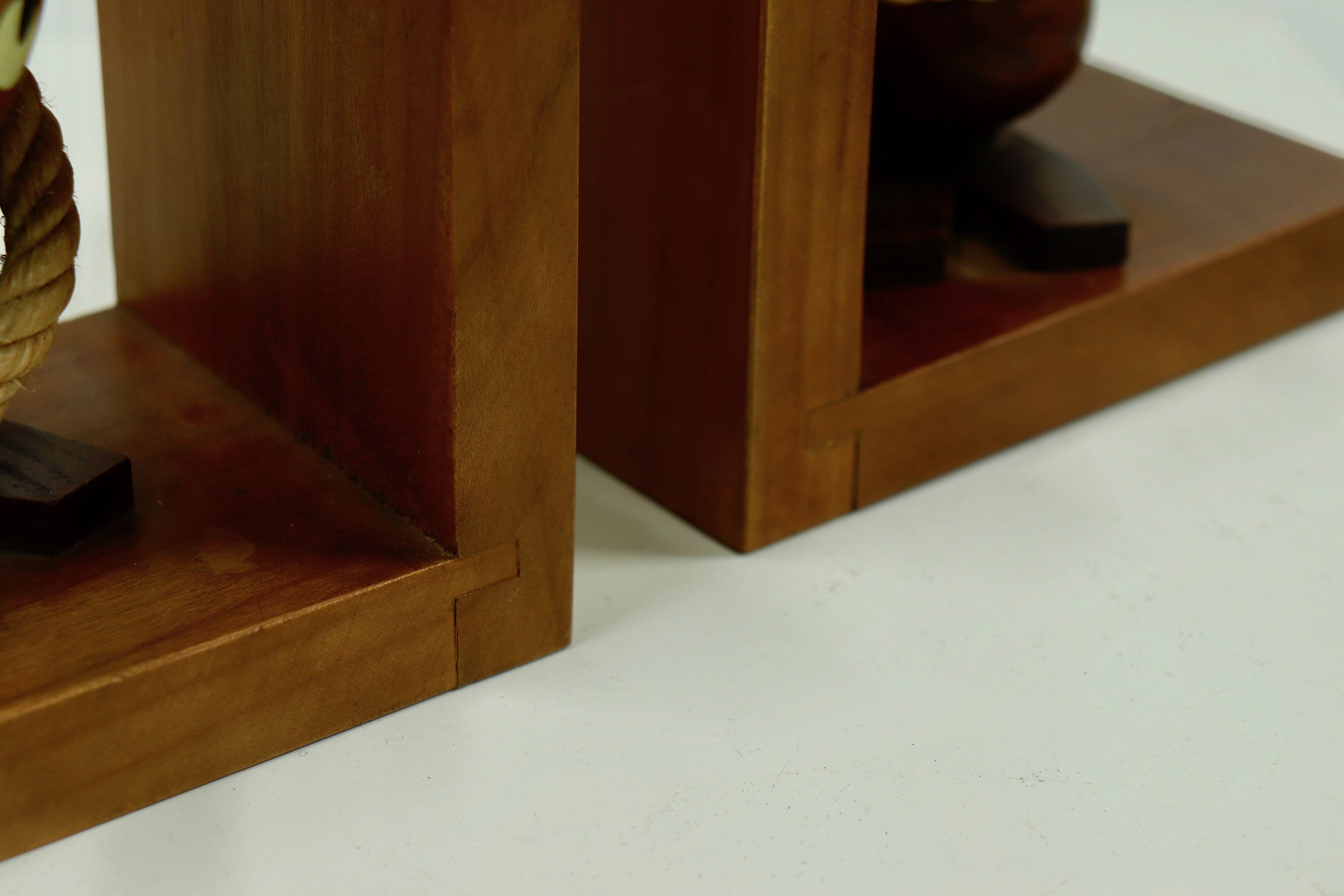 Danish Design Optimist and Pessimist Book Ends by Hans Bolling 1960s