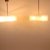 2 ice hanging lamps Doria Leuchten silver 40 cm