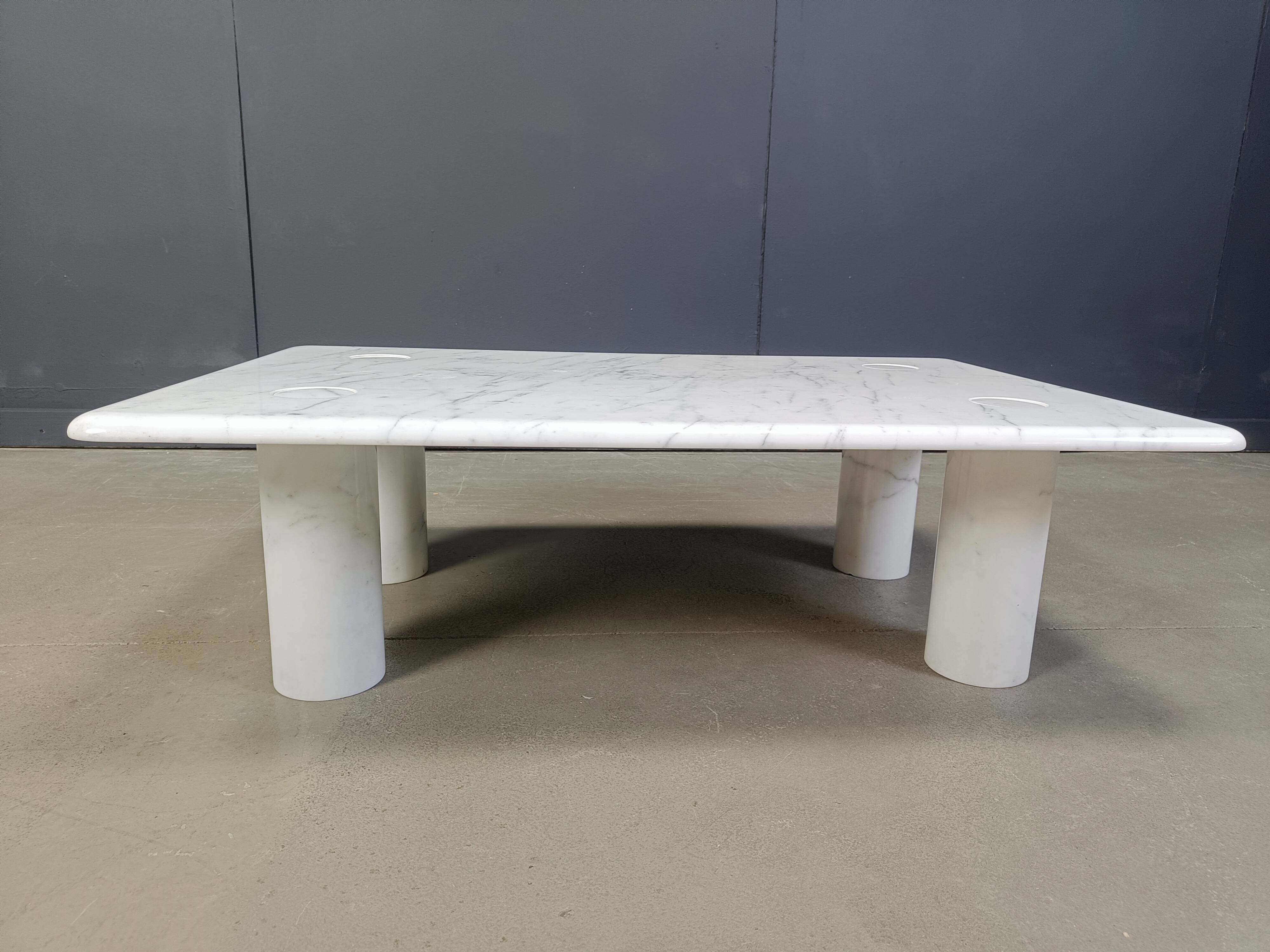 Angelo Mangiarotti carrara marble coffee table for Up&Up, Italy