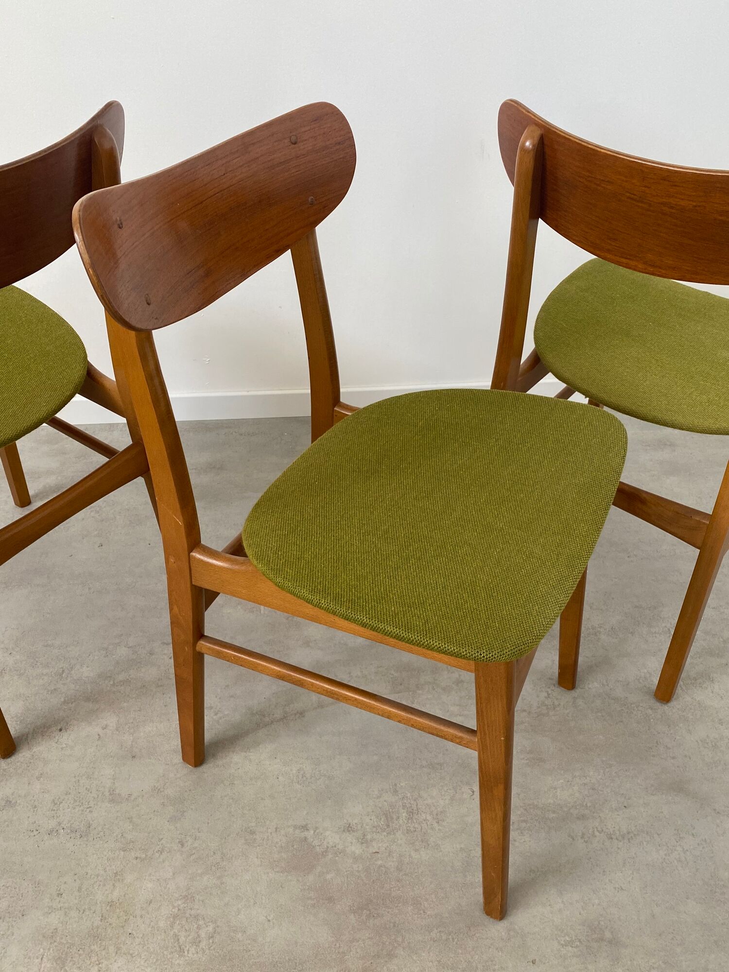 4 old vintage Scandinavian design chairs