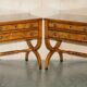 Paire de buffets vintage néoclassique en bois de ronce de chêne