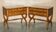 Paire de buffets vintage néoclassique en bois de ronce de chêne
