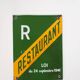 Enameled plaque "Restaurant" - Second World War - 1940 1941