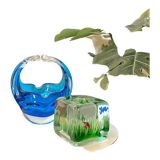 Clear and blue Murano bowl