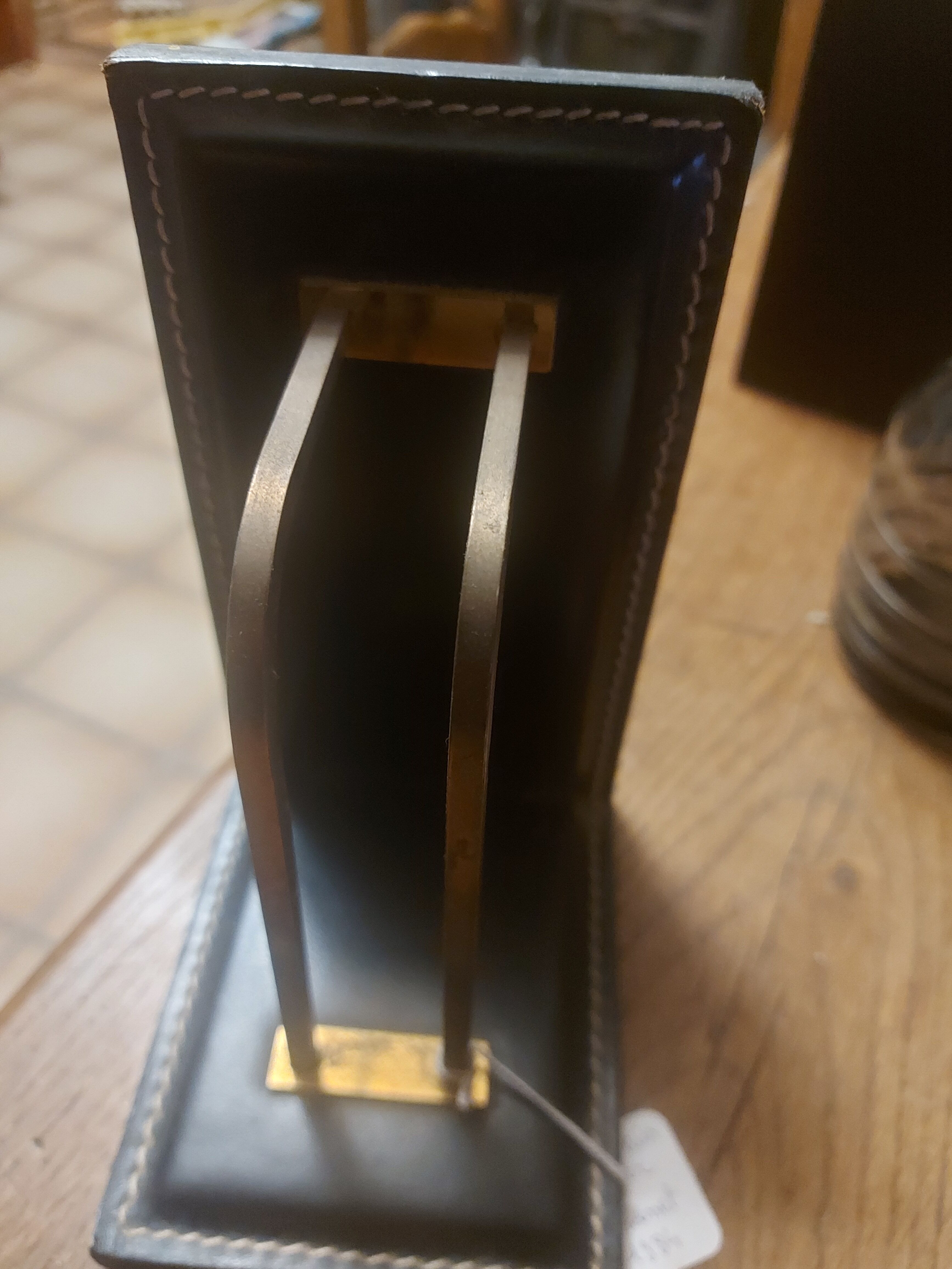 2 modernist leather bookends attributed to Jacques Adnet