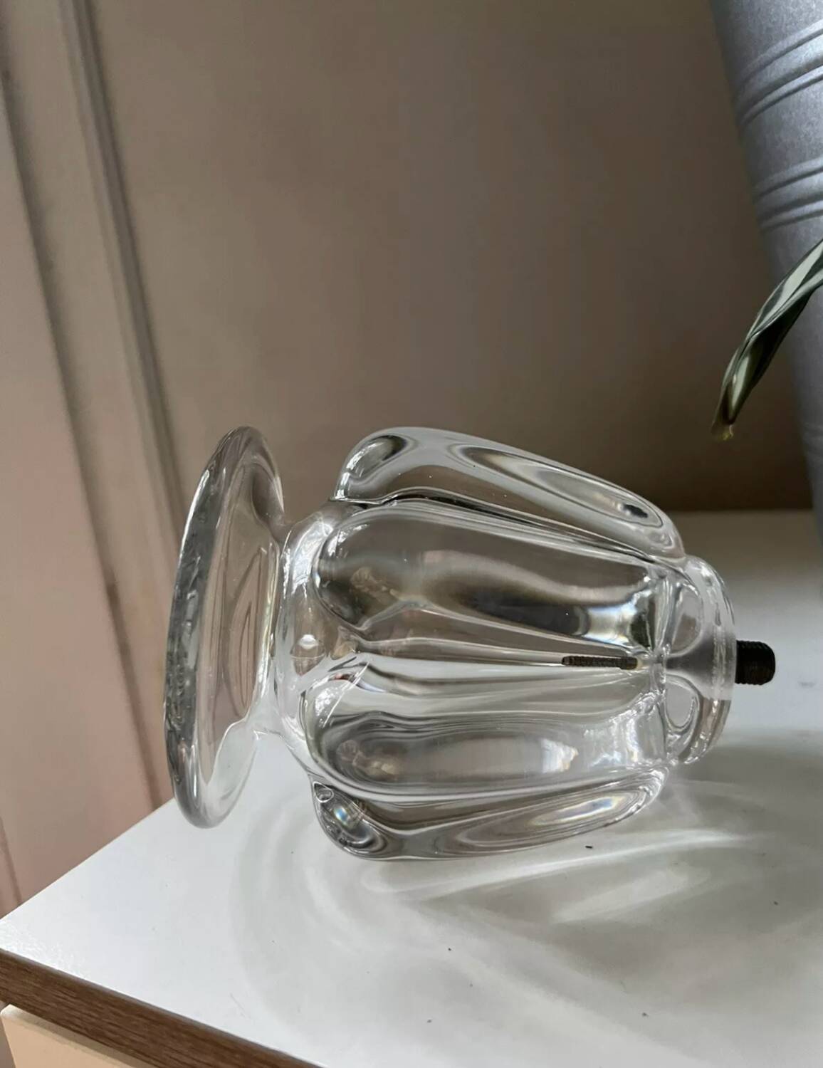 Pied de lampe en cristal style Daum Baccarat 1940