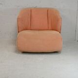 Armchair Ligne Roset, pastel orange color, France, circa 1990
