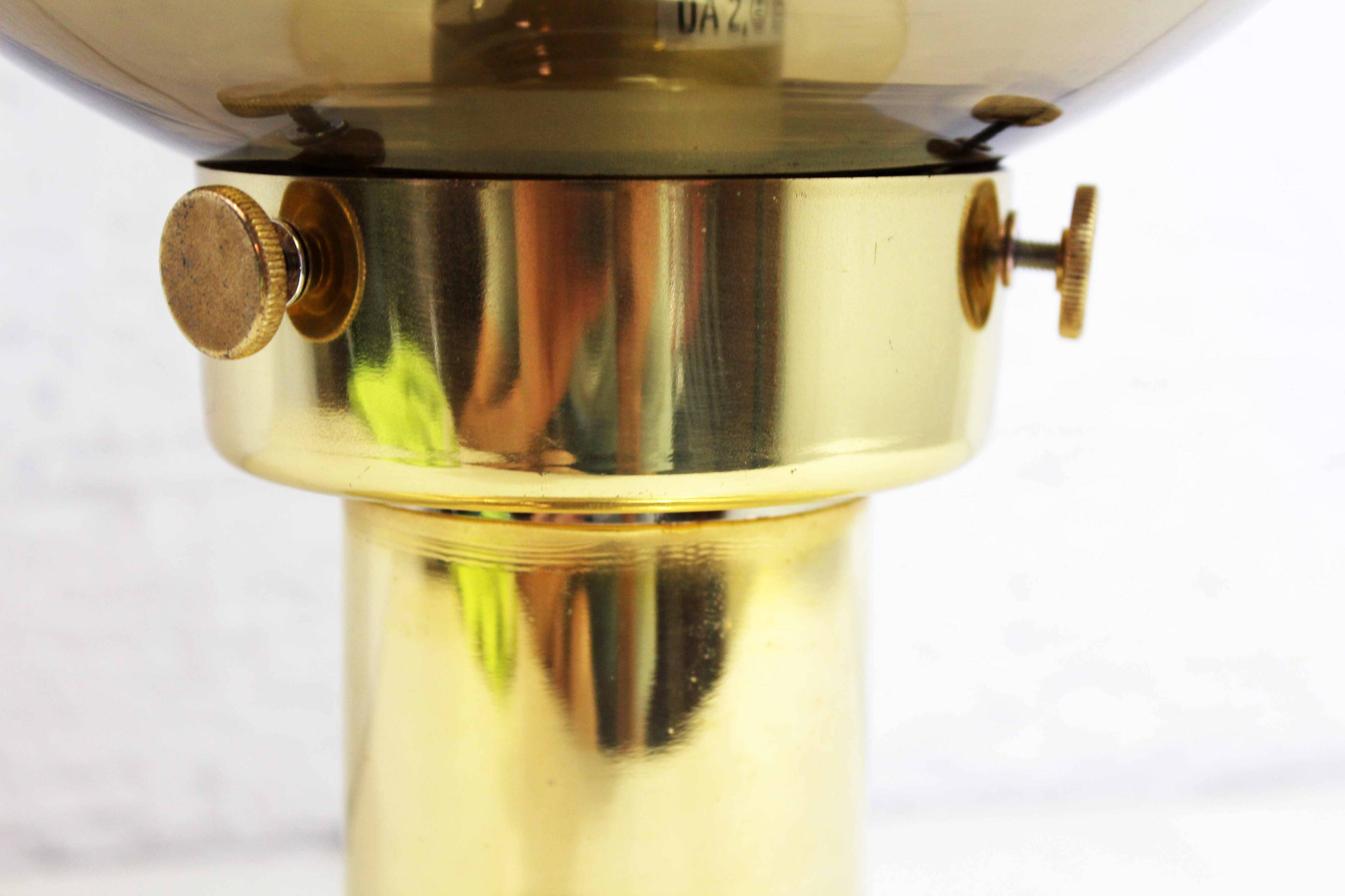 Smoked glass ball lamp