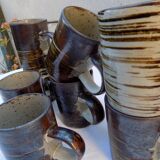 set of 8 stoneware coffee cups