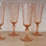 6 verres à champagne en rosaline