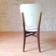 5 vintage chairs from the 60s, white leatherette, mahogany wood
