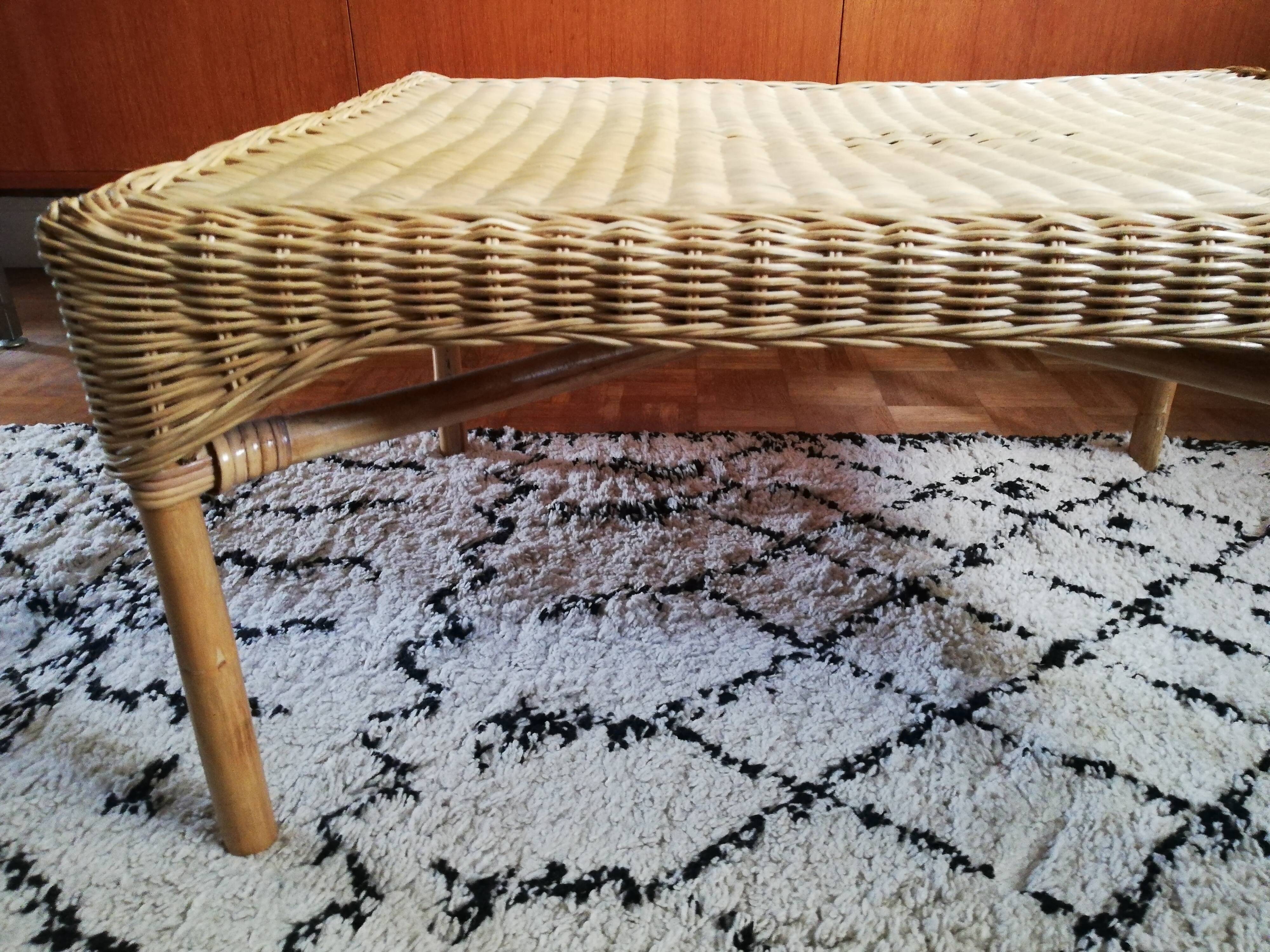 Rattan and wicker coffee table