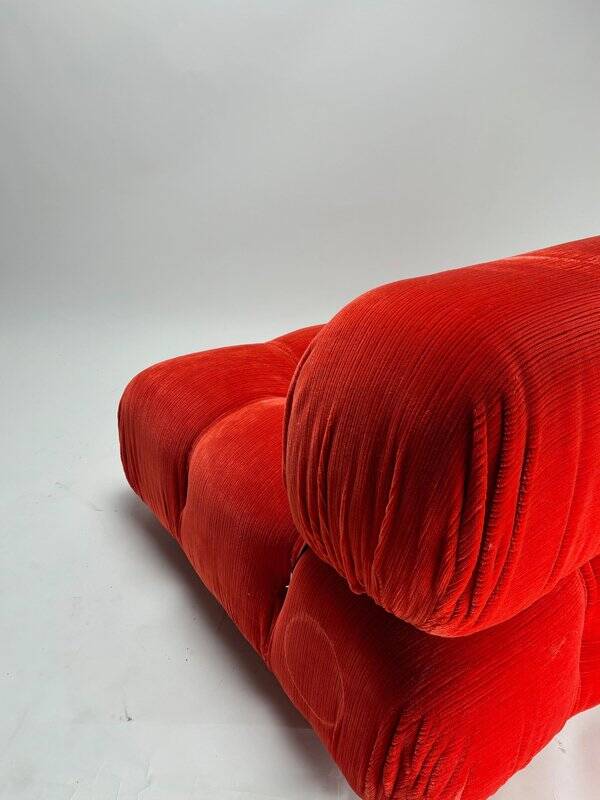 Vintage Modular Sofa in Original Velvet by Mario Bellini for C&B Italia, 1973, Set of 2