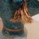 Vintage turquoise decorative vase – Mediterranean artisanal earthenware