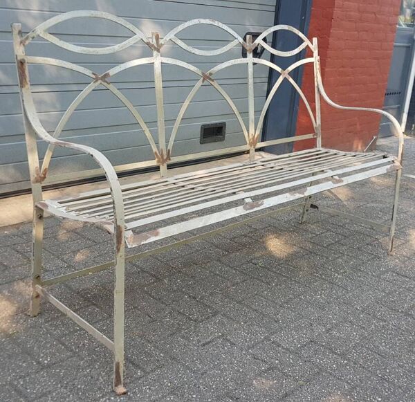 Banc de jardin français antique, banc de parc