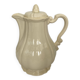 Plain ivory teapot Digoin Sarreguemines