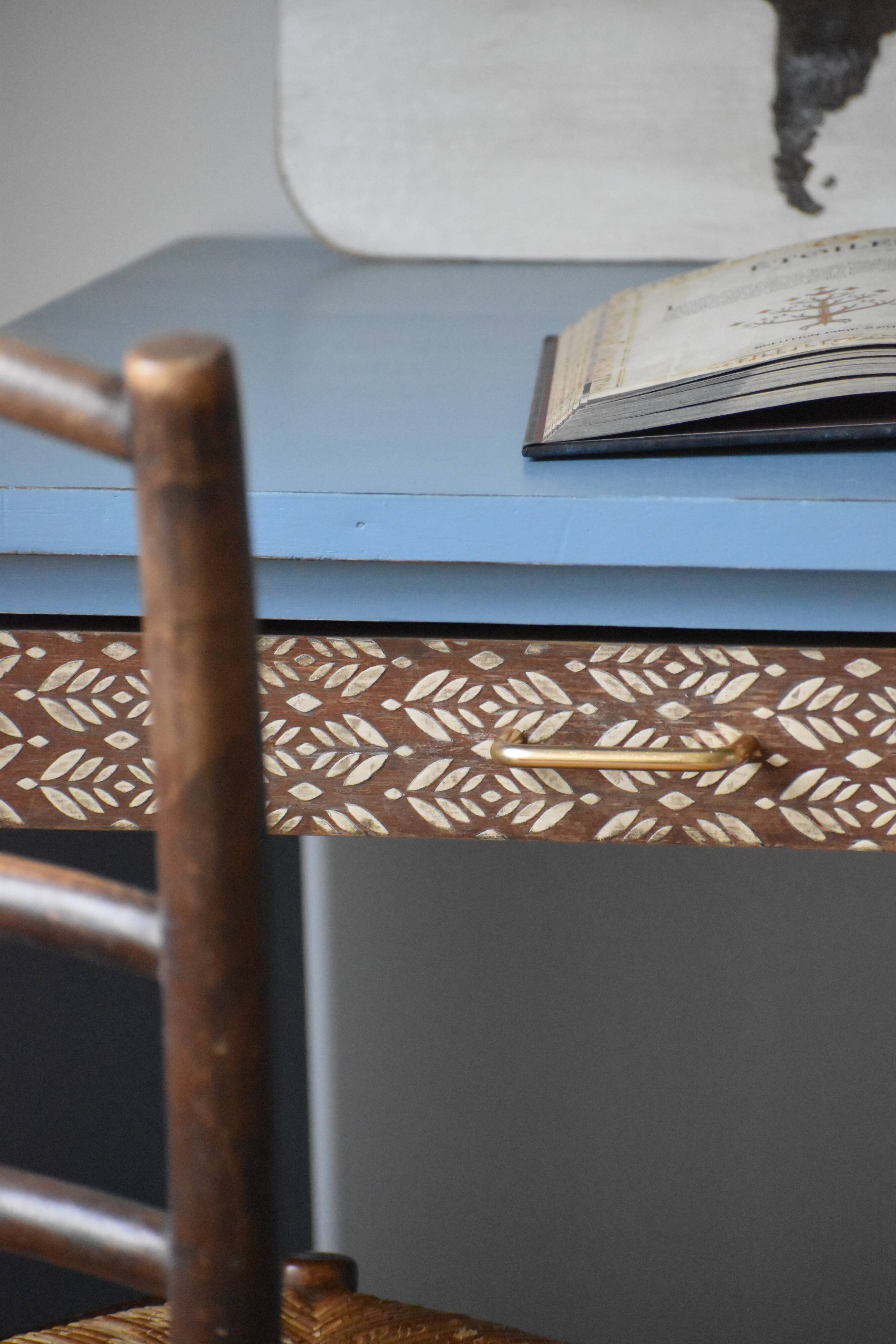 Vintage blue horizon desk