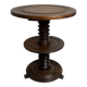 Brutalist Wood Turned Screw Press Side Table in the style of Dudouyt