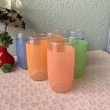 6 verres granité à orangeade vintage