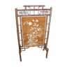 Ecran de cheminée ancien en bambou et velours