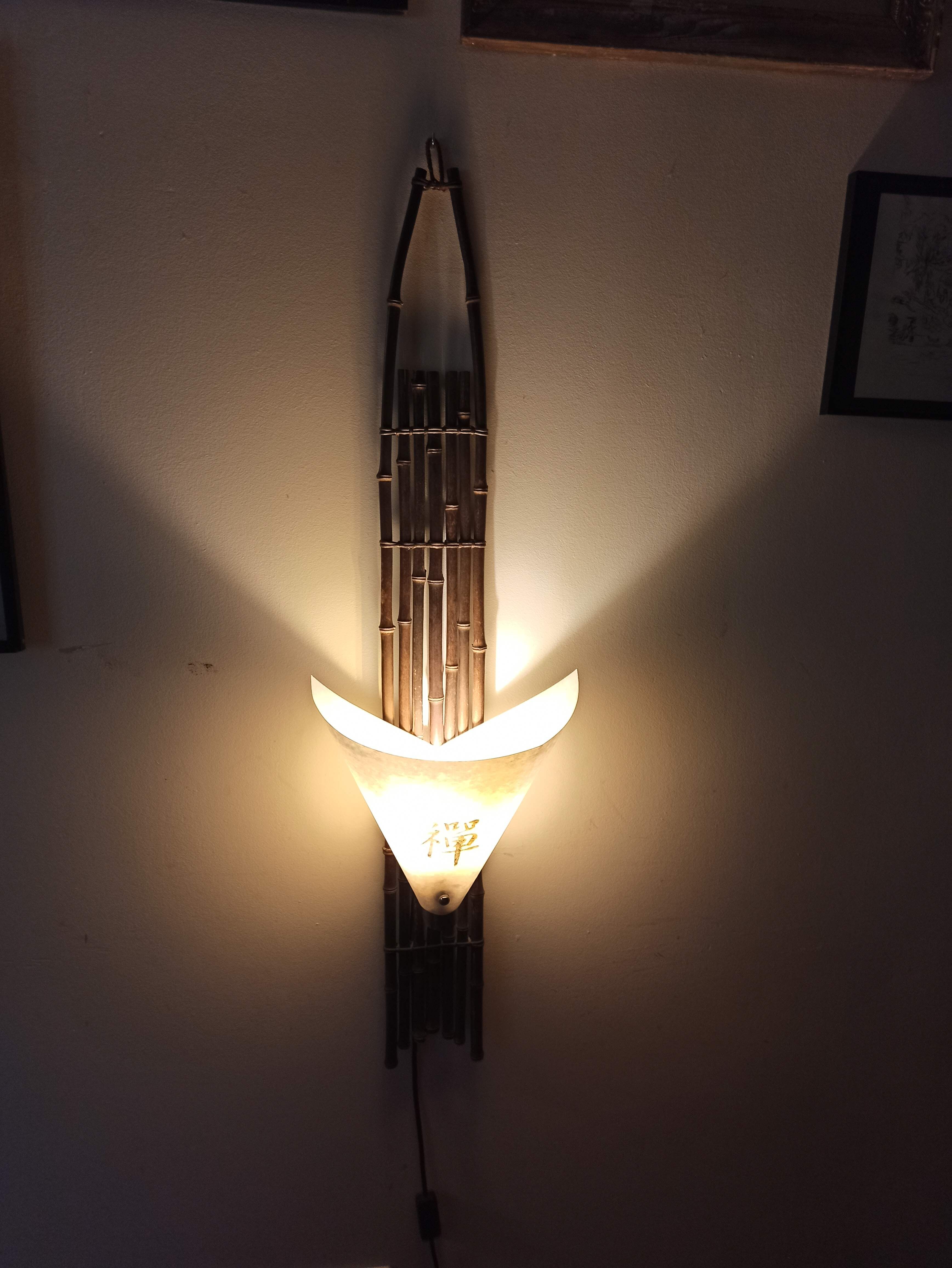 102.5 cm Large Japanese Wall Lamp Bamboo Paper