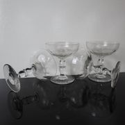 4 superb 20th century blown glass champagne glasses