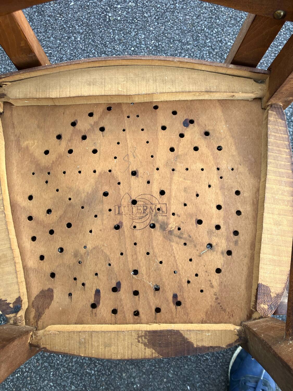 Vintage Bistro Wood Chairs Stamped Luterma