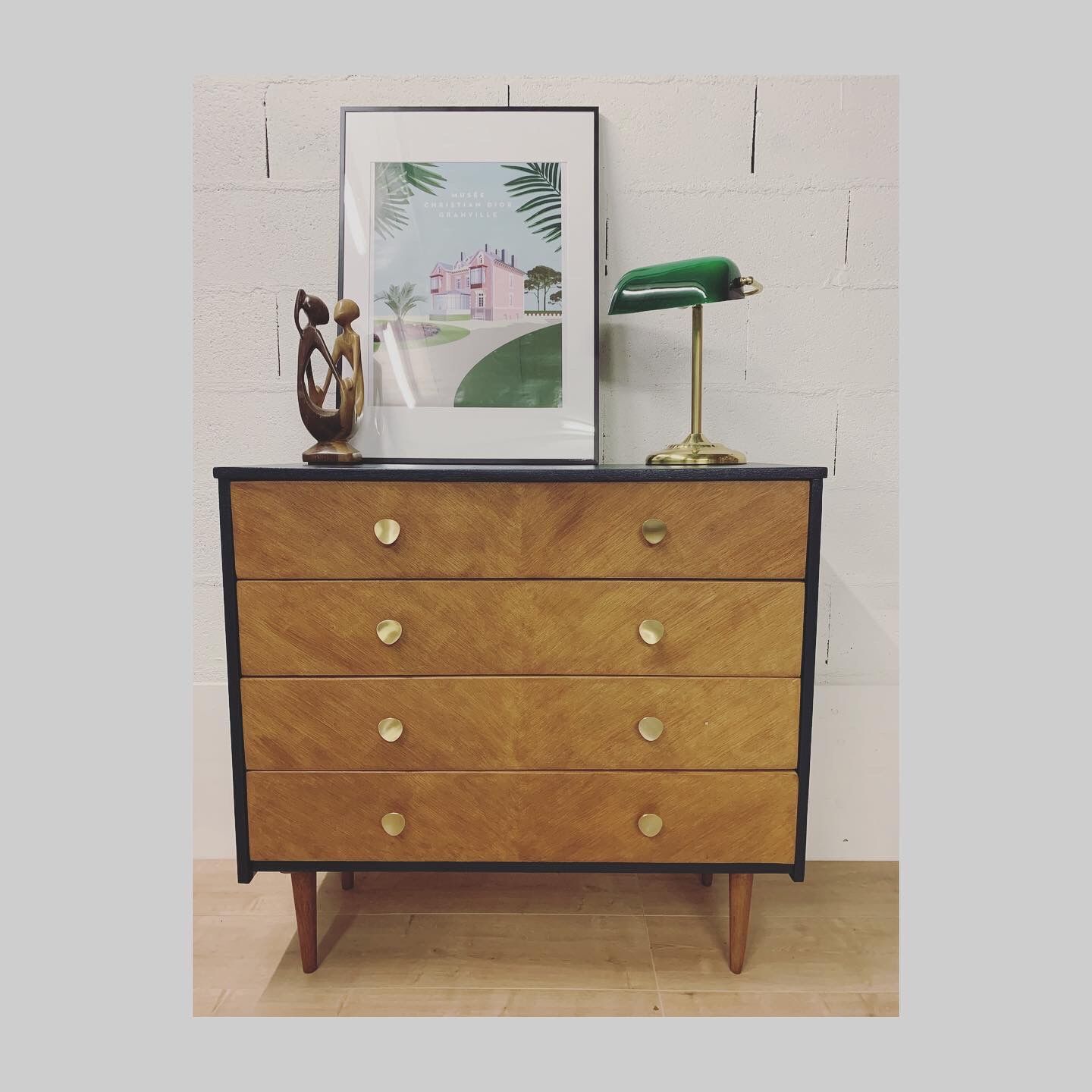 Dresser vintage duo wood / dark green