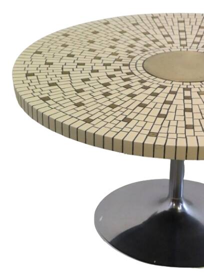 Table ronde mozaiektafel avec tulpvoet 'Schwalingen'