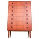 Mid-century modern Danish chest of seven drawers, tallboy in teak, 1960s
