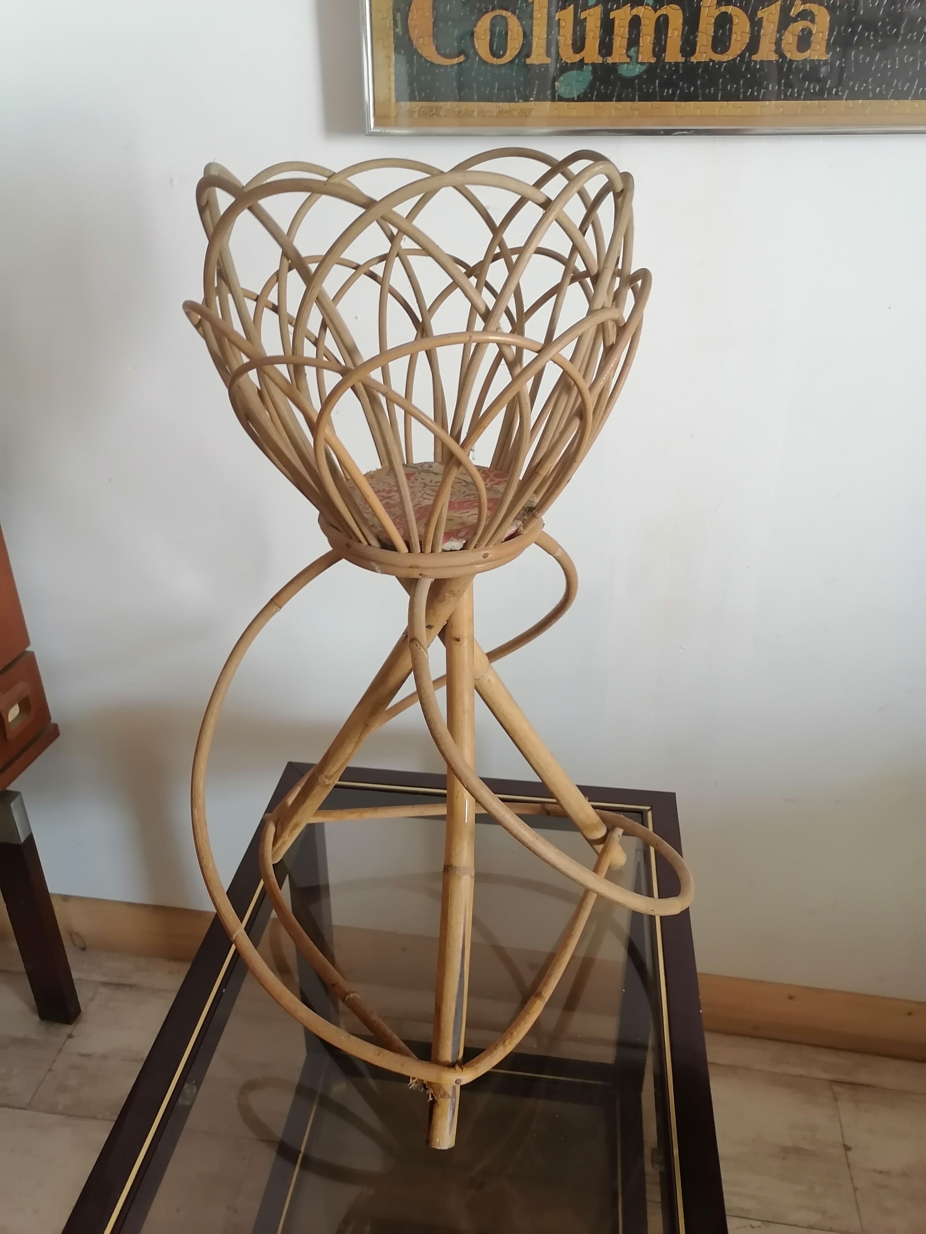 Rest plant rattan wicker 1960 1970