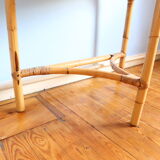 Half-moon rattan console