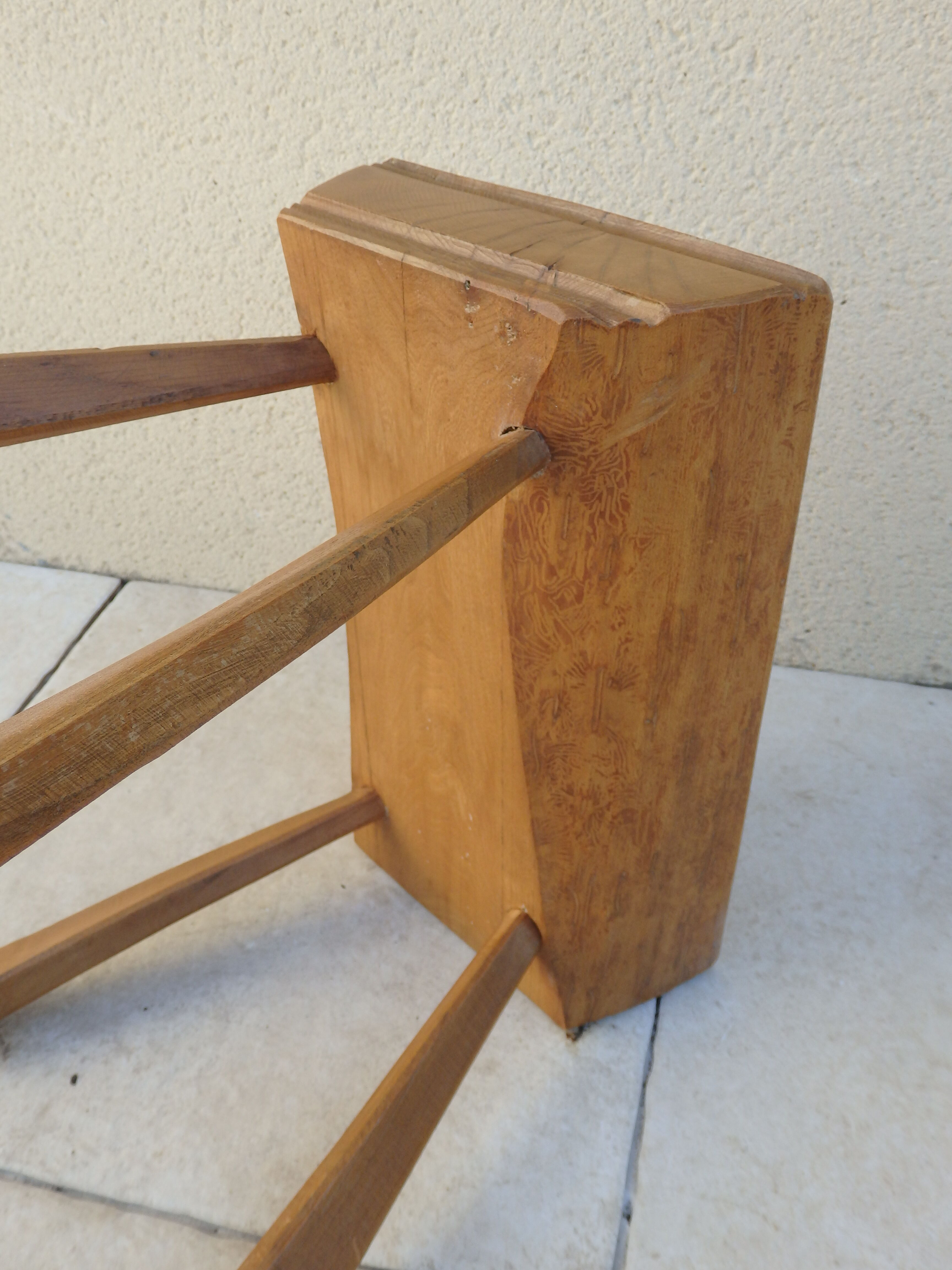 Vintage stool raw wood