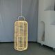 Large lantern-shaped rattan pendant lamp H50 D24