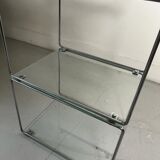 Library in tibular steel and glass, design 1970