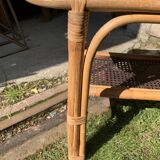 Black wicker rattan coffee table
