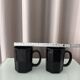 Vintage French Octagonal Black Glass Mugs | Set of 2 | Arc France | 1980s