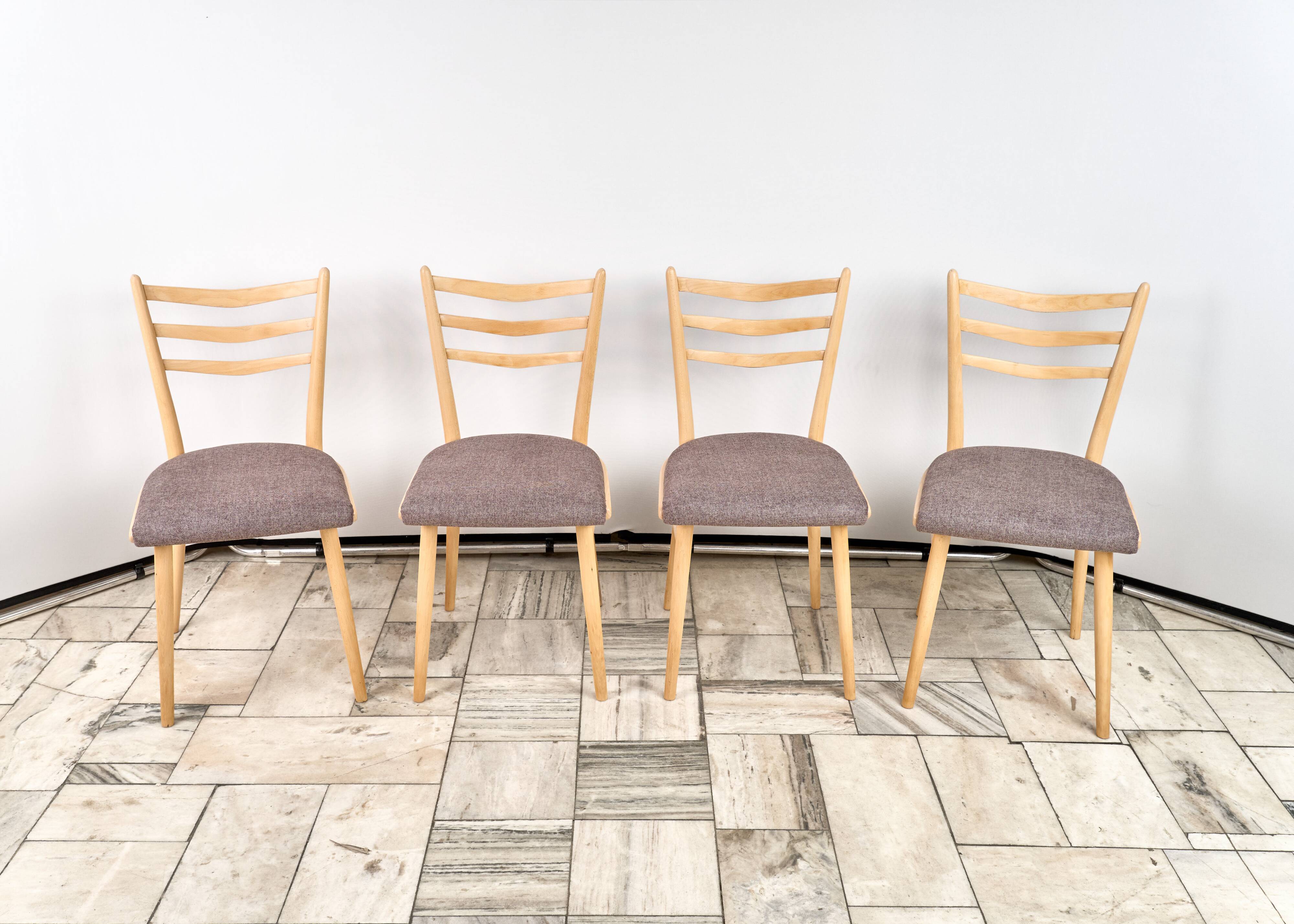 Set of 4 Wooden Chairs JITONA, 1960s, Czechoslovakia