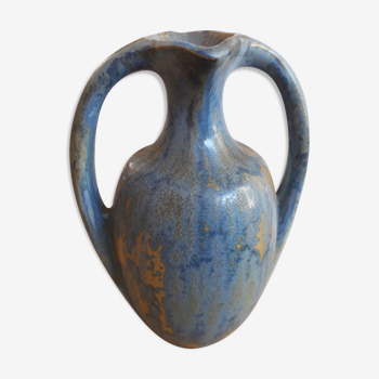 Art Nouveau vase in ceramics & flamed stoneware , pierrefonds