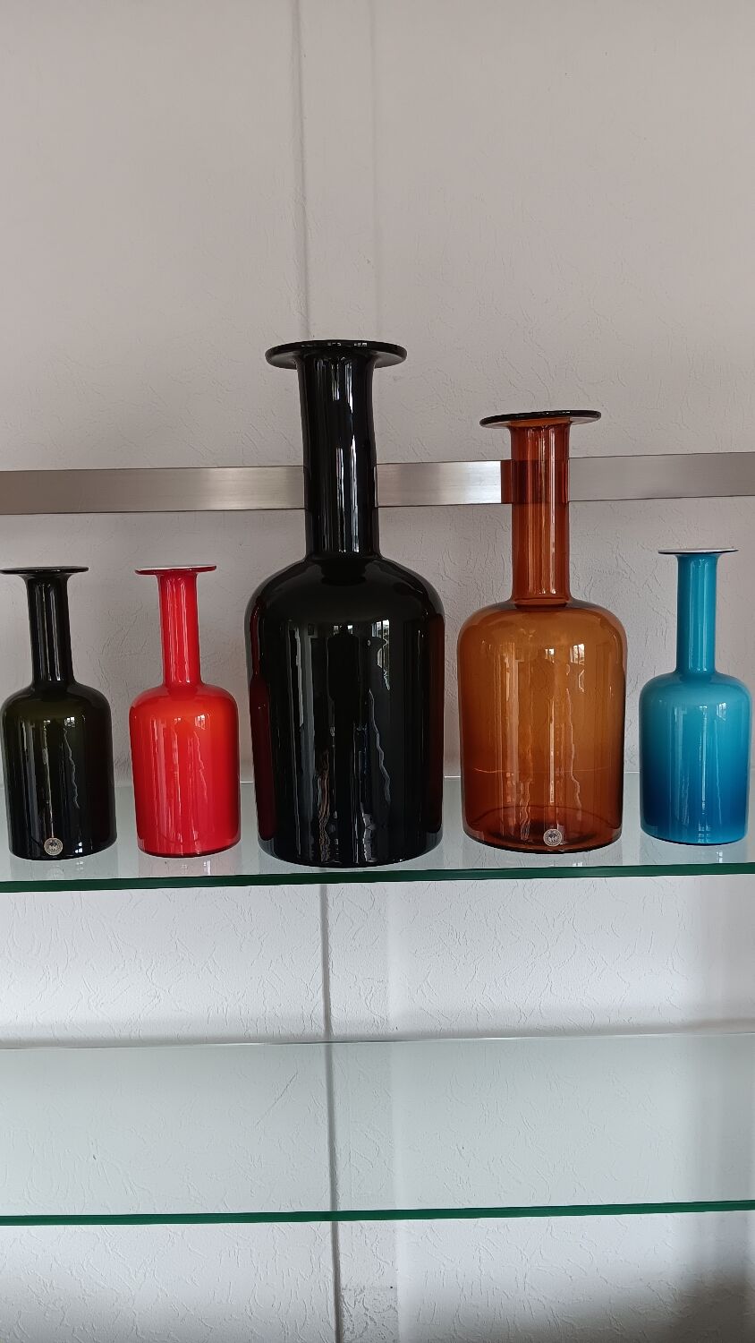 Set of 5 gulvase by otto brauer for holmegaard - denmark