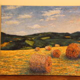 Table painting pointillism Impressionism Landscape Nature Oil on canvas Art Deco wall Fields