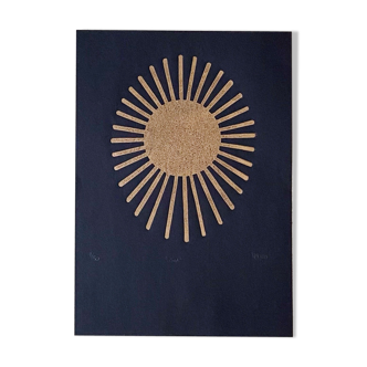 Illustration originale Lino Print « Sol » par Iosephine Prints